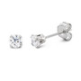 Sterling Silver CZ Stud Earrings 3MM