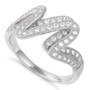 Sterling Silver Scribble Ring with CZ