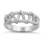 Sterling Silver Zigzag CZ Ring