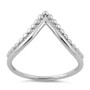 Sterling Silver V Shape Beaded Ring