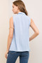 Solid Sleeveless Button-Down Blouse Featuring Ruffle Detail
