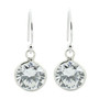 Sterling Silver Bezel Set Cubic Zirconia Dangle Earrings