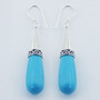 Sterling Silver Handmade Howlite Turquoise Ornate Dangle Earrings
