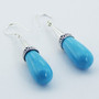 Sterling Silver Handmade Howlite Turquoise Ornate Dangle Earrings