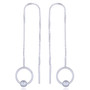 Sterling Silver Circle Loop with Ball Threader Earrings