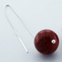 Sterling Silver High Fashion Coral Threader Earrings 16mm Sphere