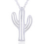 Sterling Silver Saguaro Cactus Pendant on 18" Chain