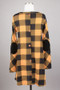 Buffalo Plaid Dress with Patch Elbows and Button Back in 2 Colors