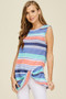 Striped Tank Top Featuring a Front Twist