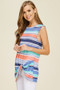 Striped Tank Top Featuring a Front Twist