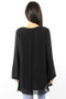 Sheer Sleeve Tunic Top Front Button and Bishop Sleeves