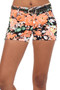 Floral Shorts with Four Pockets and Belt