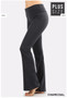 PLUS SIZE PREMIUM COTTON FOLD OVER YOGA PANTS FLARED LEG NAVY OR CHARCOAL