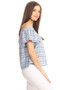 VERTY Plaid Off The Shoulder Top