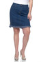 BR GIRL Plus Size Stretch Denim Mid Length Skirt with Frayed Bottom