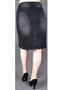 BE GIRL Plus Size Stretch Black Denim Knee Length Skirt With Fray Hem