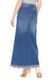 BR GIRL Stretch Denim A-Line Long Skirt with a Scalloped Embroidered Hem