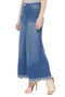 BR GIRL Stretch Denim A-Line Long Skirt with a Scalloped Embroidered Hem