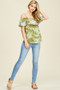 BOMBOM FLORAL OFF SHOULDER SPAGHETTI STRAP TOP