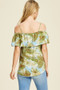 BOMBOM FLORAL OFF SHOULDER SPAGHETTI STRAP TOP