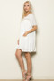 OVERSIZE MINI DRESS WITH CROCHET DETAILS LINEN BLEND