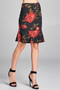 ACTIVE BASIC Peplum Hem Knee Length Skirt with Floral Print In 2 Colors