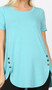 PLUS PREMIUM SHORT SLEEVE BUTTON DOLPHIN HEM TOP