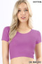 SHORT SLEEVE COTTON CROP-TOP ACTIVEWEAR IN 4 COLORS