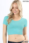 SHORT SLEEVE COTTON CROP-TOP ACTIVEWEAR IN 4 COLORS