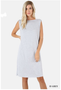 PREMIUM FABRIC KNEE LENGTH TANK DRESS WITH COMFORT FIT 3 COLORS AVAILABLE