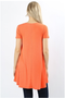 SHORT SLEEVE V-NECK ROUND HEM TUNIC AVAILABLE IN 2 COLORS