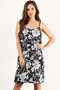 Black & White Spaghetti Strap Dress with Top Flounce