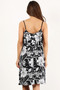Black & White Spaghetti Strap Dress with Top Flounce