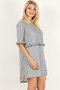 Striped Short Sleeve Dress with Ruffle Detail