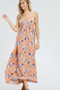 BLUSHING HEART Floral V-Neck Spaghetti Strap Maxi Length Sun Dress