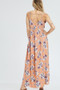 BLUSHING HEART Floral V-Neck Spaghetti Strap Maxi Length Sun Dress