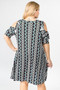 POMELO Plus Size Printed Cold Shoulder Tunic Dress