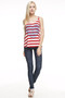 Americana Striped Tank Top with Stars