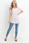 Short Sleeve Polka Dot Open Sleeve Top