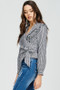 Gingham Box Pleat Wrap Blouse