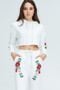 BLUSHING HEART Floral Embroidered Detail Set - Matching Hoodies and Joggers