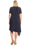 LILLIAN Plus Size Midi Dress with Asymmetrical Hem and Short Sleeves in 2 Colors