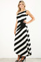 NALGAE WING Striped Sleeveless Maxi Dress with Side Split