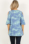 NALGAE WING Plus Size Cold Shoulder Tie Dye Short Sleeve Tunic  Top with Bell Sleeve