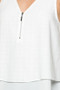 BLUES & GREYS FRONT ZIPPER DOUBLE LAYER TOP IN WHITE