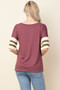 BLUSHING HEART Color Blocked Colligate Stripe Tee Oversized Fit