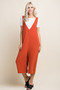 BLUSHING HEART LOOSE FIT V NECK CARPRI JUMPSUIT WITH POCKETS