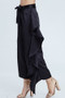 BLUSHING HEART Silky High Waist Wide Legged Pants with Ruffles and Tie Belt