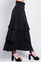 BLUSHING HEART Tiered Maxi Skirt With Zipper Detail and Micro Ruffle Waist