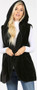 HOODED FAUX FUR COCOON VEST WITH SIDE POCKETS 3 COLORS AVAILABLE
